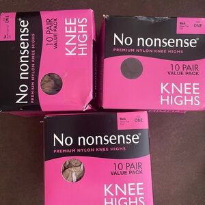 No Nonsense Black Knee Highs - 10 Pair Pack . All for that price 🤩